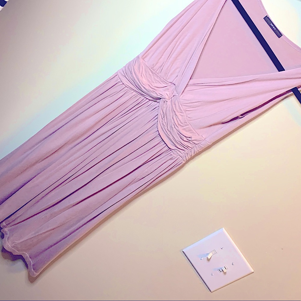 Mauve Midi Front Twist Dress
